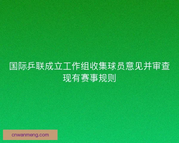 国际乒联成立工作组收集球员意见并审查现有赛事规则 国际乒联成立工作组收集球员意见并审查现有赛事规则