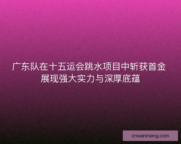 广东队在十五运会跳水项目中斩获首金 展现强大实力与深厚底蕴 广东队在十五运会跳水项目中斩获首金 展现强大实力与深厚底蕴